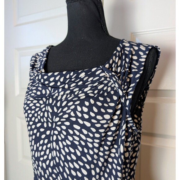 Ann Taylor Loft Size M Dress Sleeveless Stretch Sheath Navy Blue Cocktail Career - Picture 4 of 10
